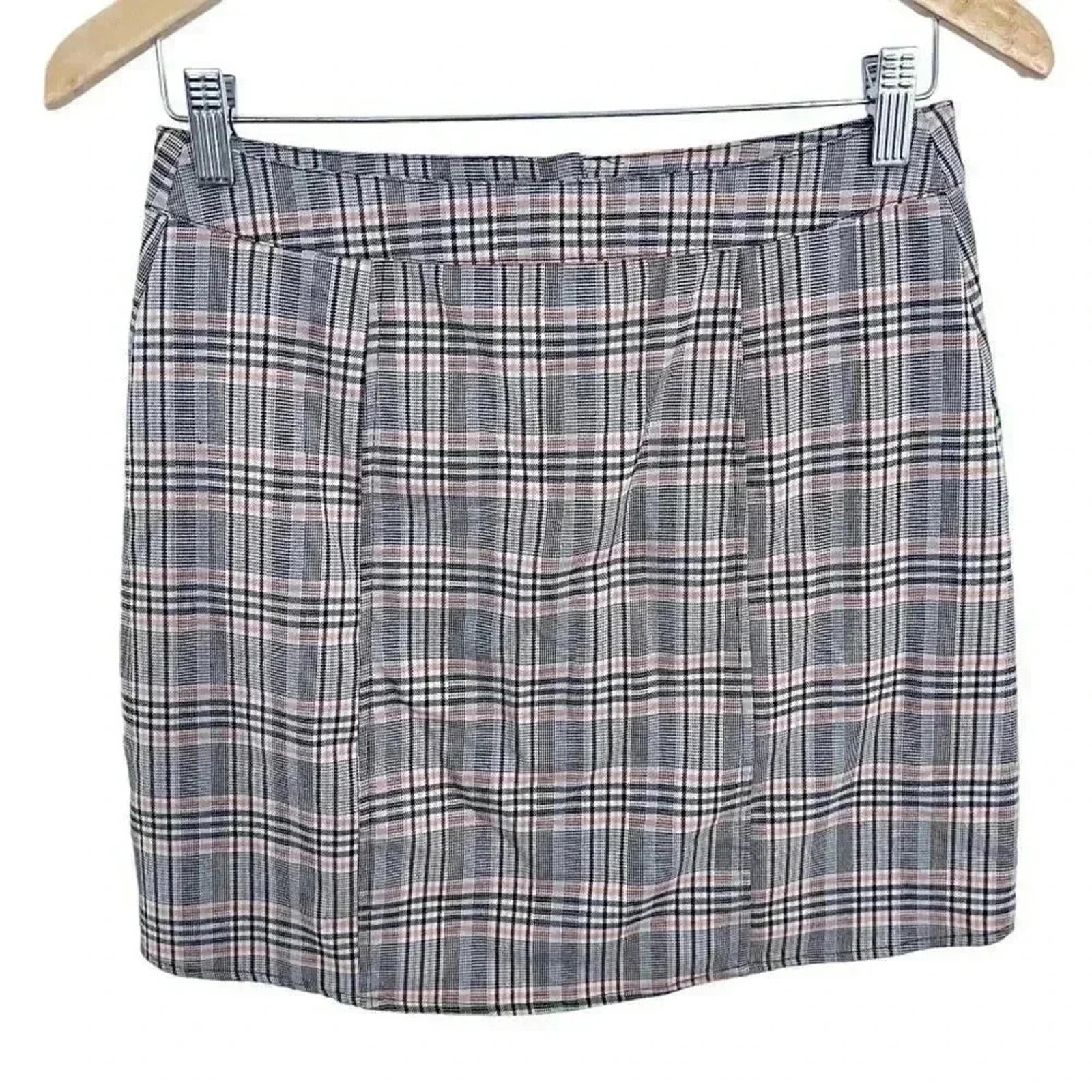 NWOT Urban Outfitters Plaid Button Up Mini Skirt Brown Tan Women's Size S