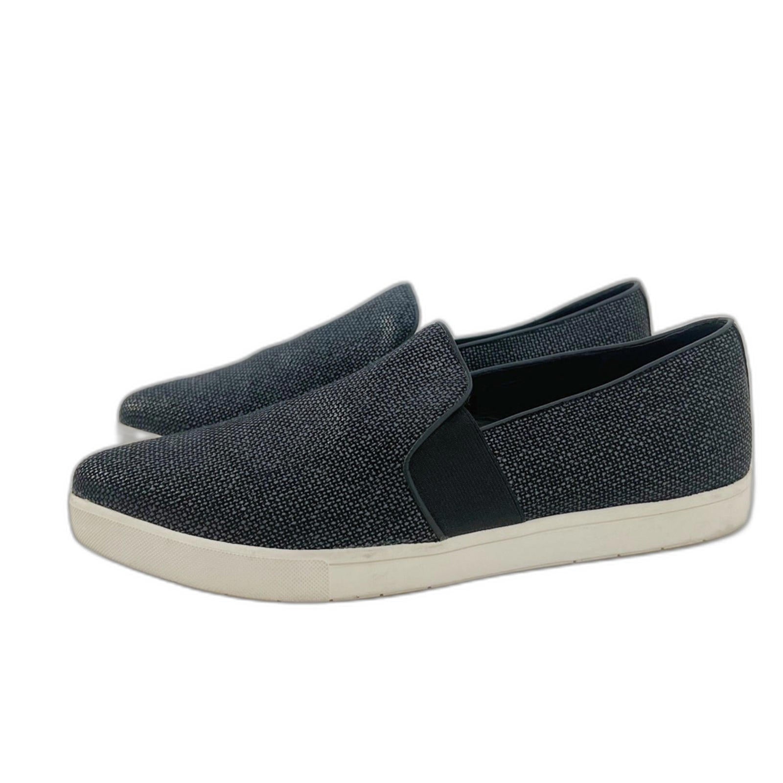 Vince Blair Sneakers Black Leather Woven Slip On Pointed Toe Women's Size 11