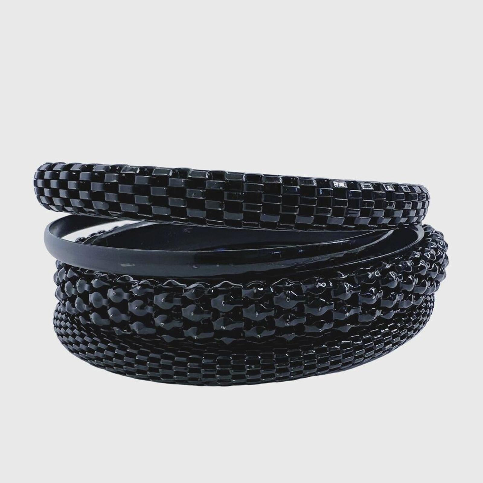 Black Bangle Set Chain Bracelets Set of 4 Grunge Punk Alt