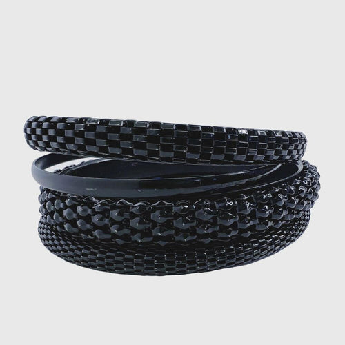 Black Bangle Set Chain Bracelets Set of 4 Grunge Punk Alt