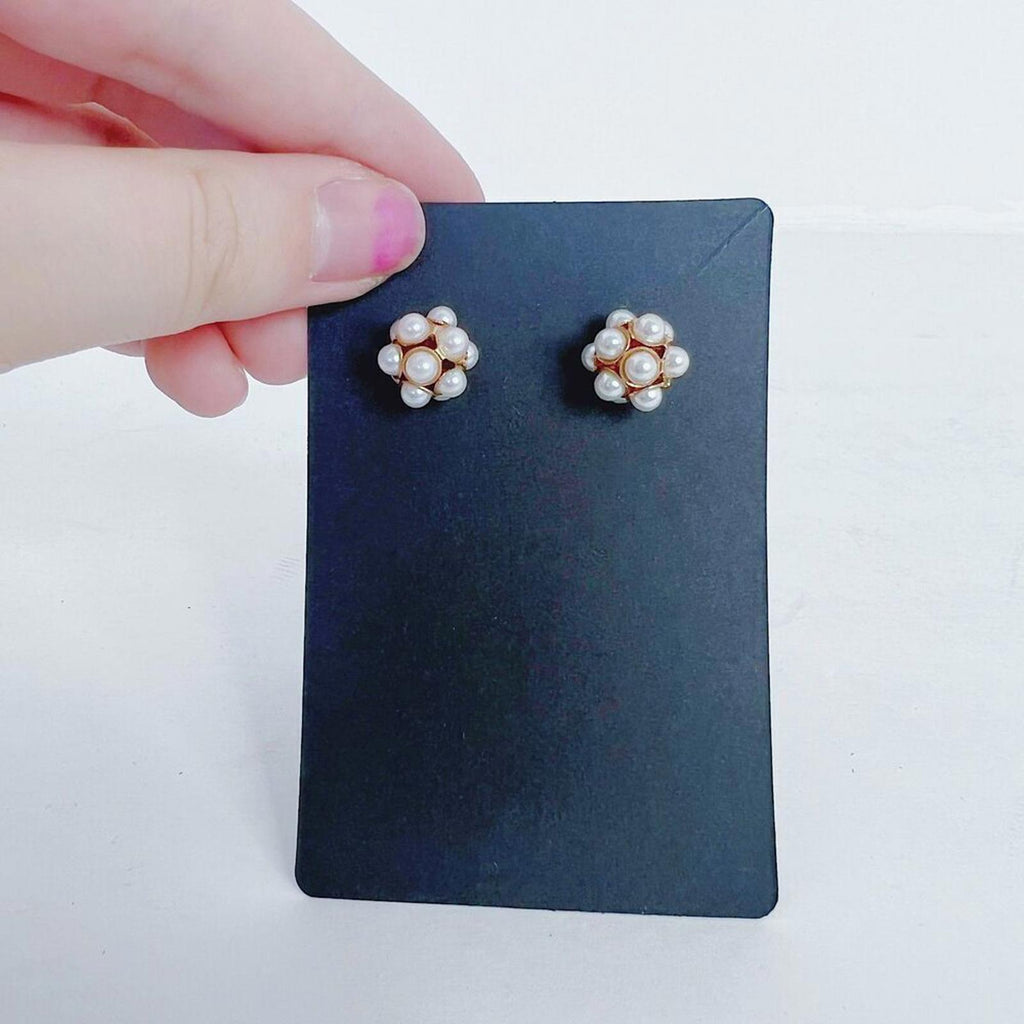 Pearl Cluster Earrings Gold Backing Classy Old Money Quiet Luxury
