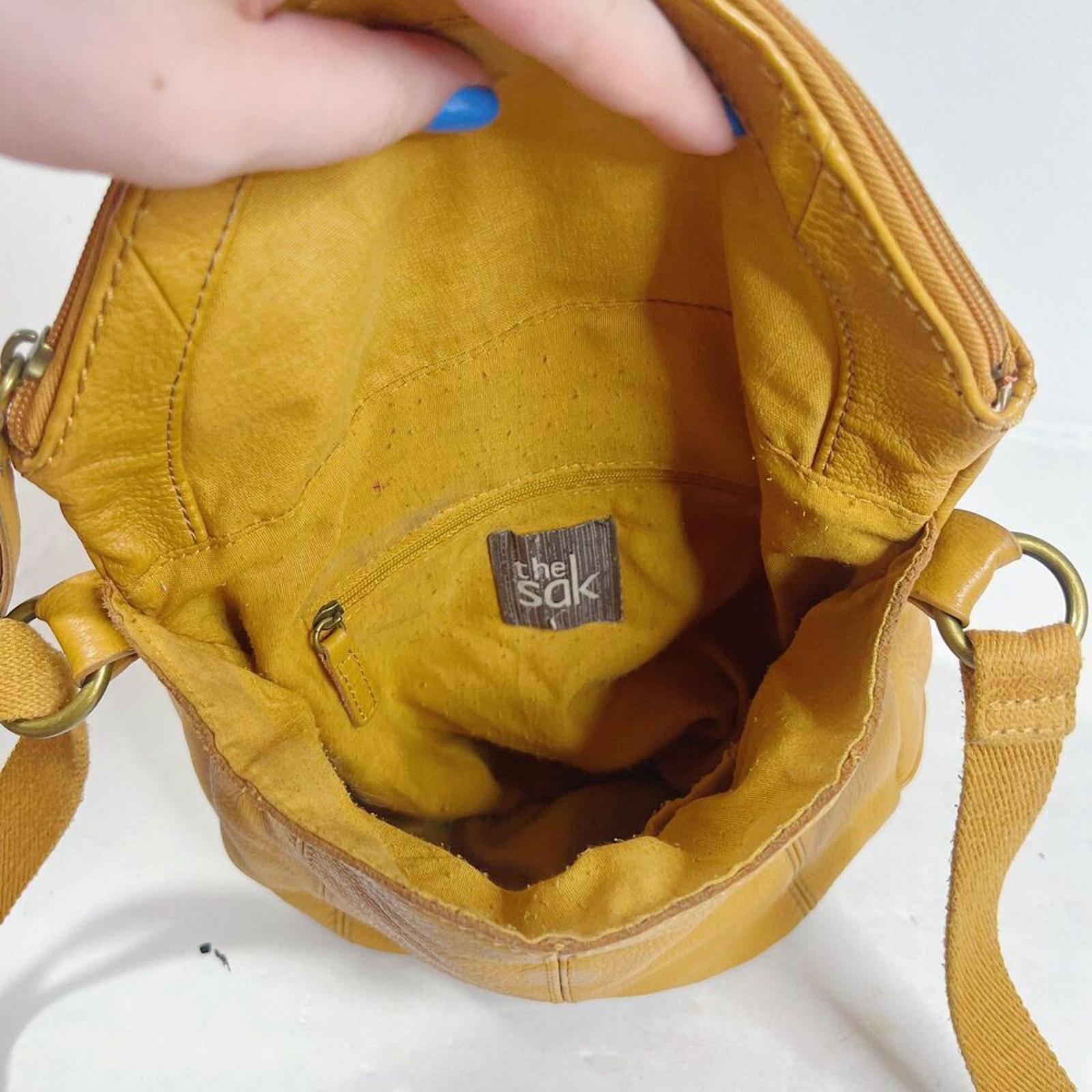 The Sak Deena Crossbody Bag Mustard Yellow Leather Purse