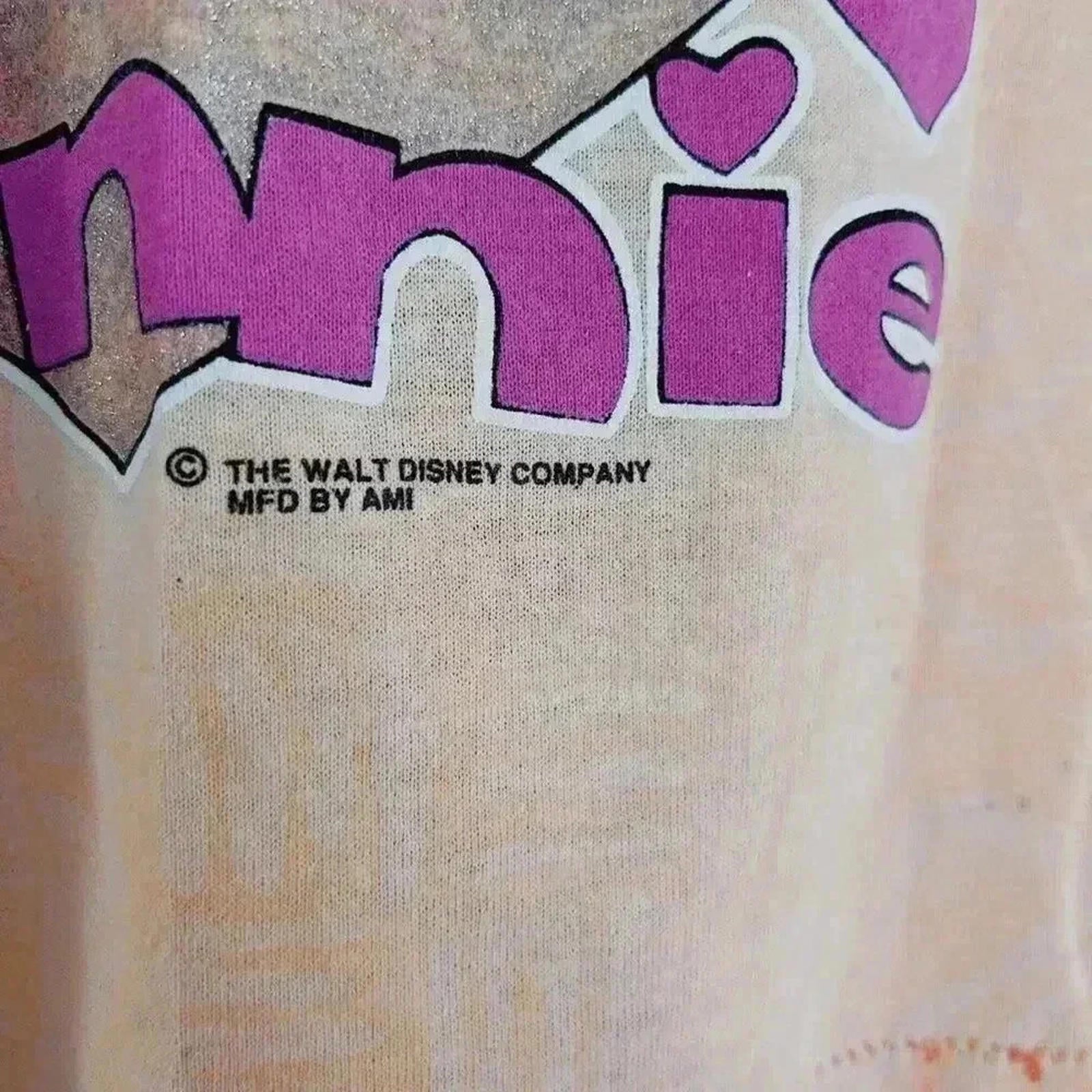 Y2K Vintage Disney Mickey and Minnie Pink Orange Tie Dye Baby Tee Size S