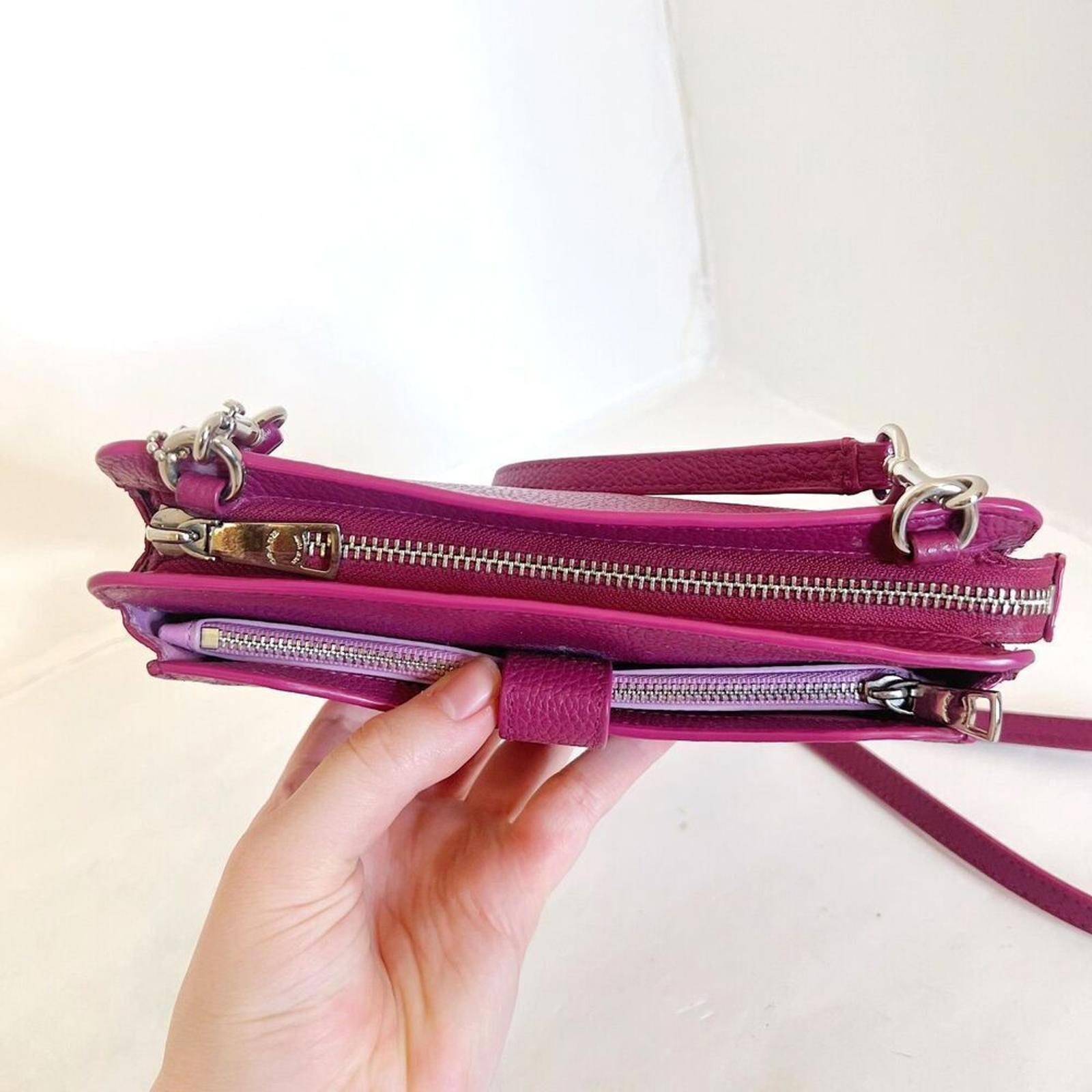Coach Noa Pop Up Crossbody Bag Berry Maroon Messenger Bag Purse Wallet